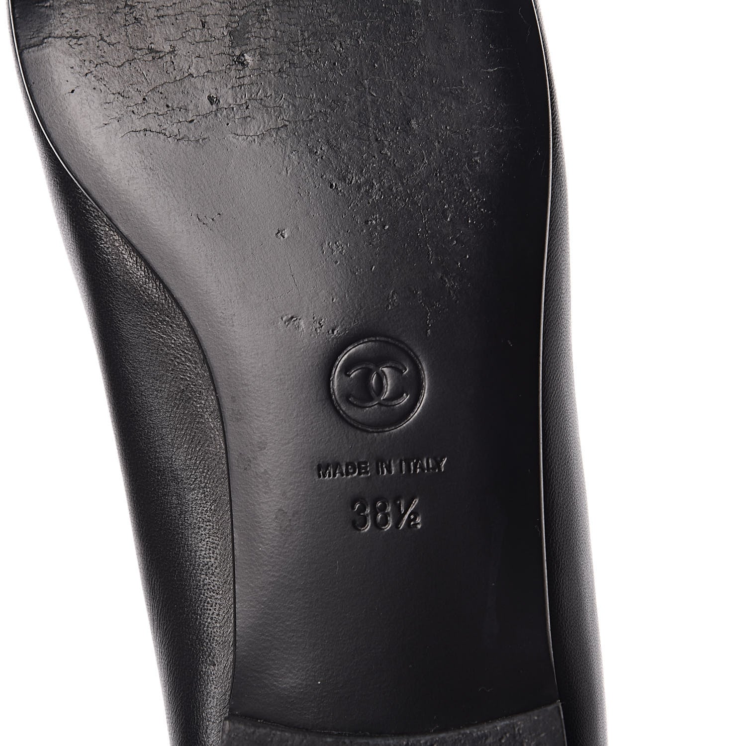 Chanel Lambskin Patent Cap Toe Ballerina Flats 38.5 Black 6 of 9