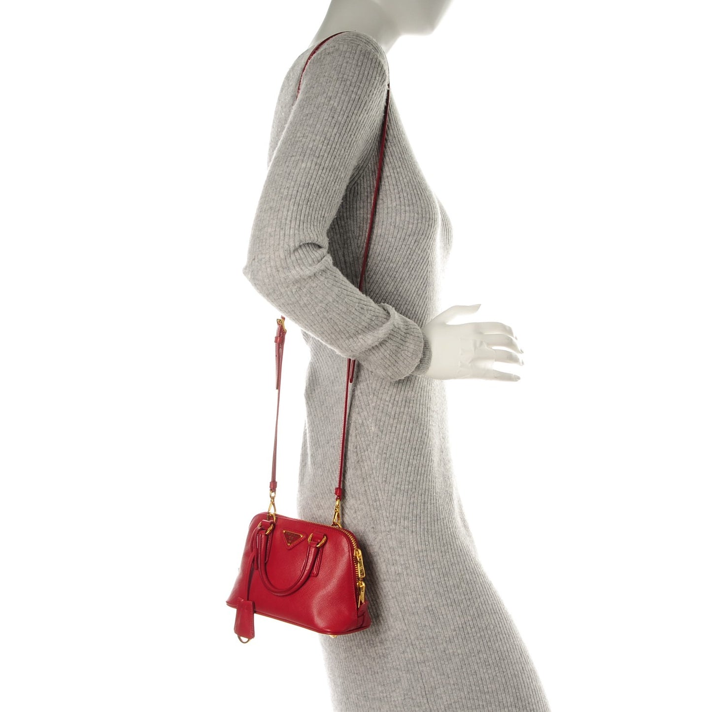 Saffiano Lux Mini Promenade Tote Fuoco