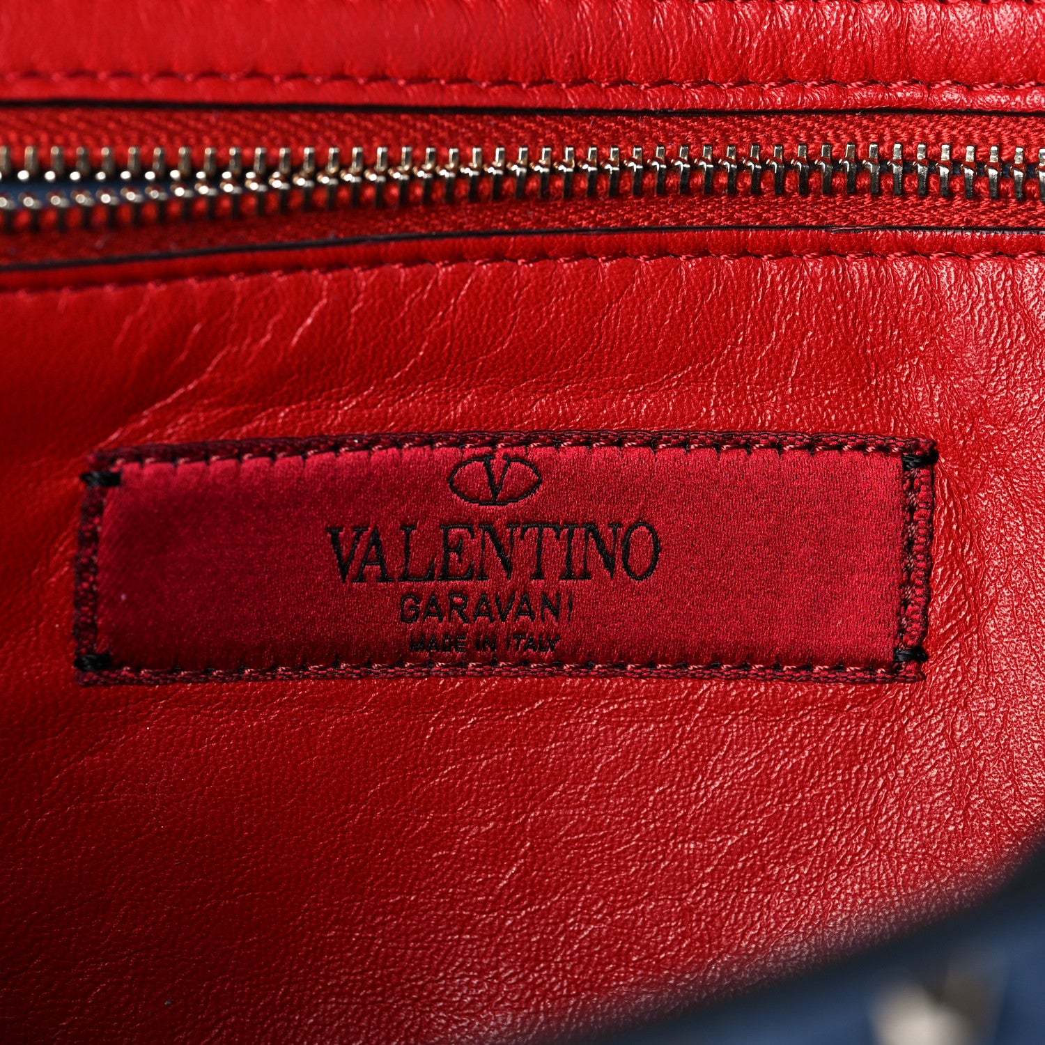 Valentino Garavani Suede Rockstud Spike Wallet on Chain Bright Blue 6 of 6