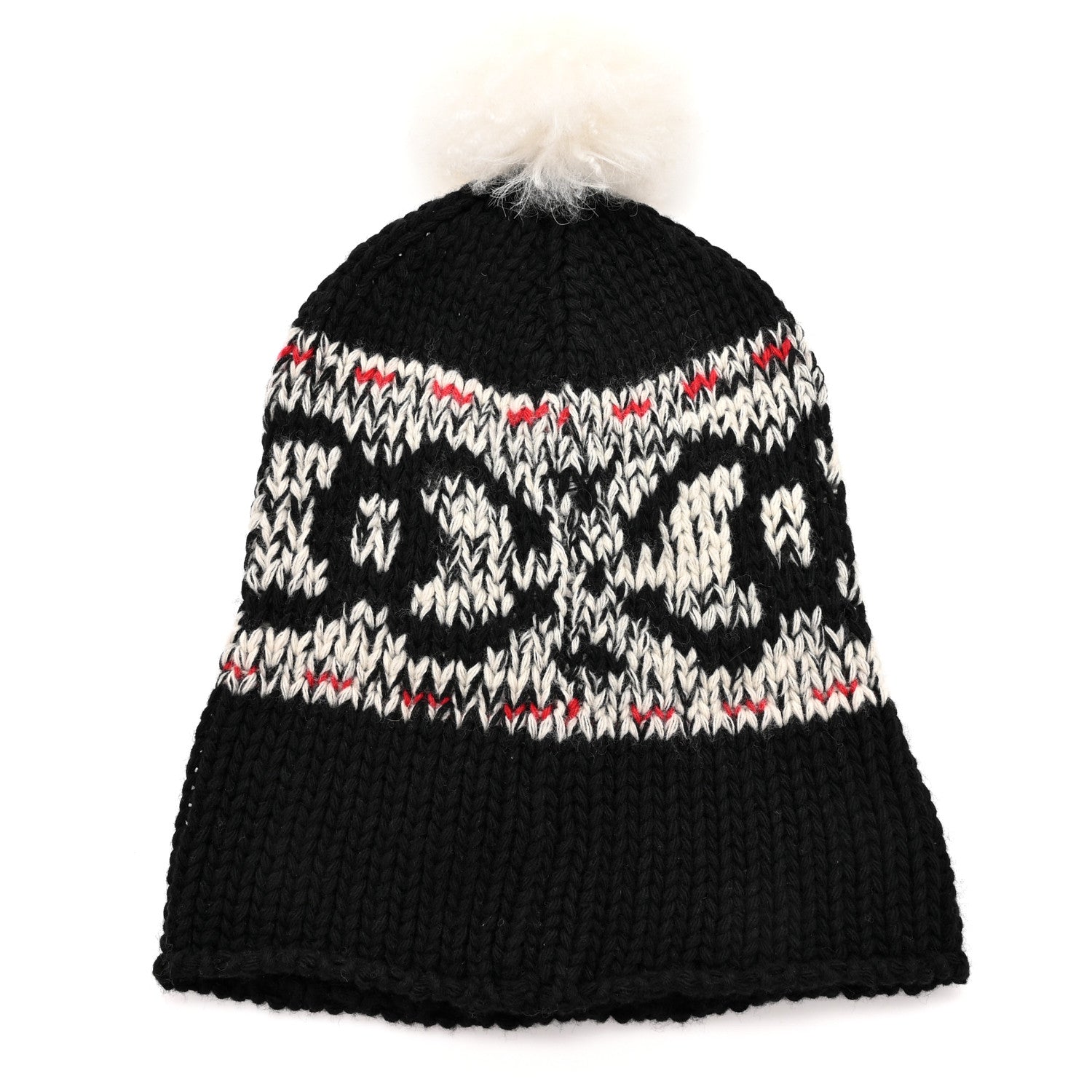 Chanel Wool Shearling CC Beanie Hat Black Multicolor 3 of 5