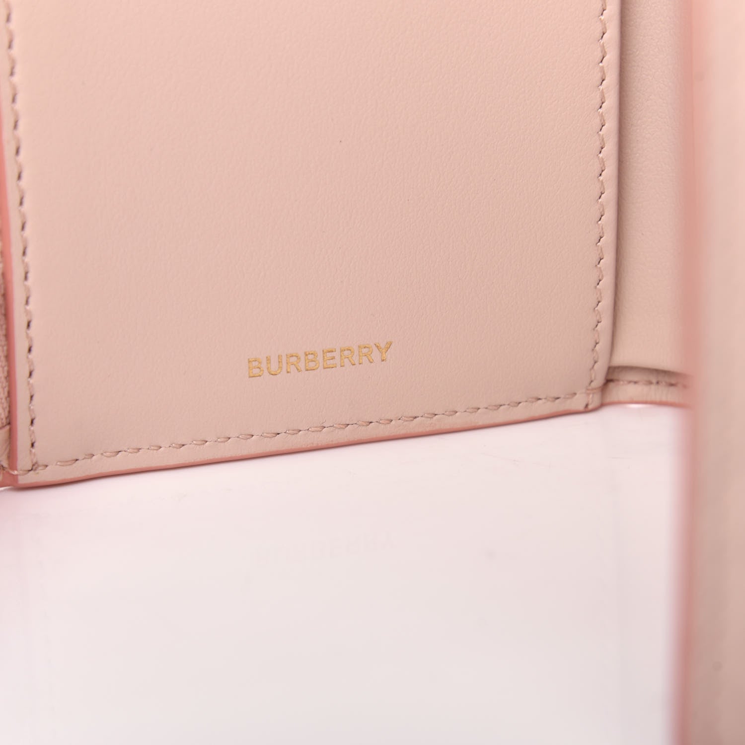 Burberry Calfskin Embossed Monogram Tri-Fold Compact Wallet Pink 7 of 8