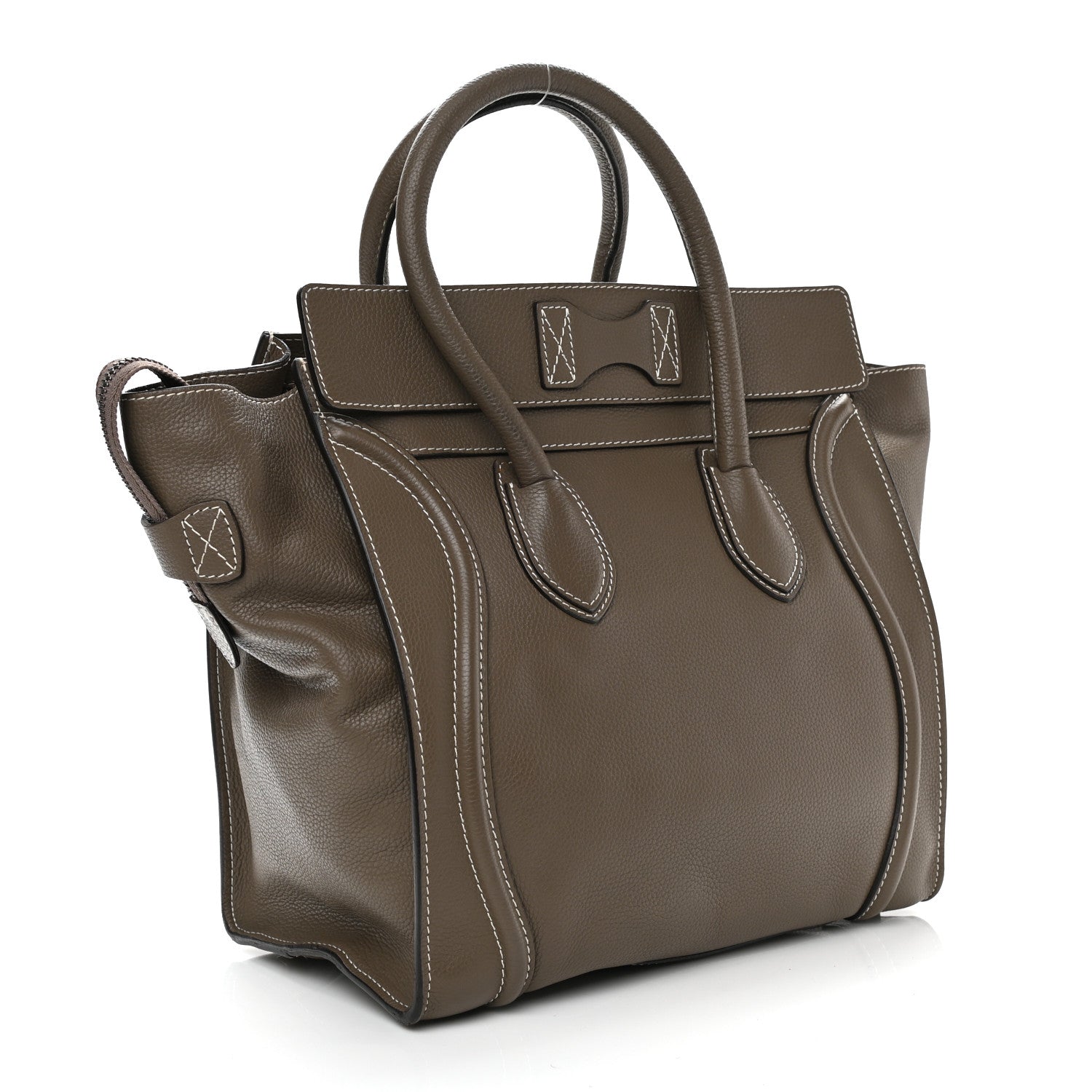 Celine Drummed Calfskin Mini Luggage Souris 3 of 13