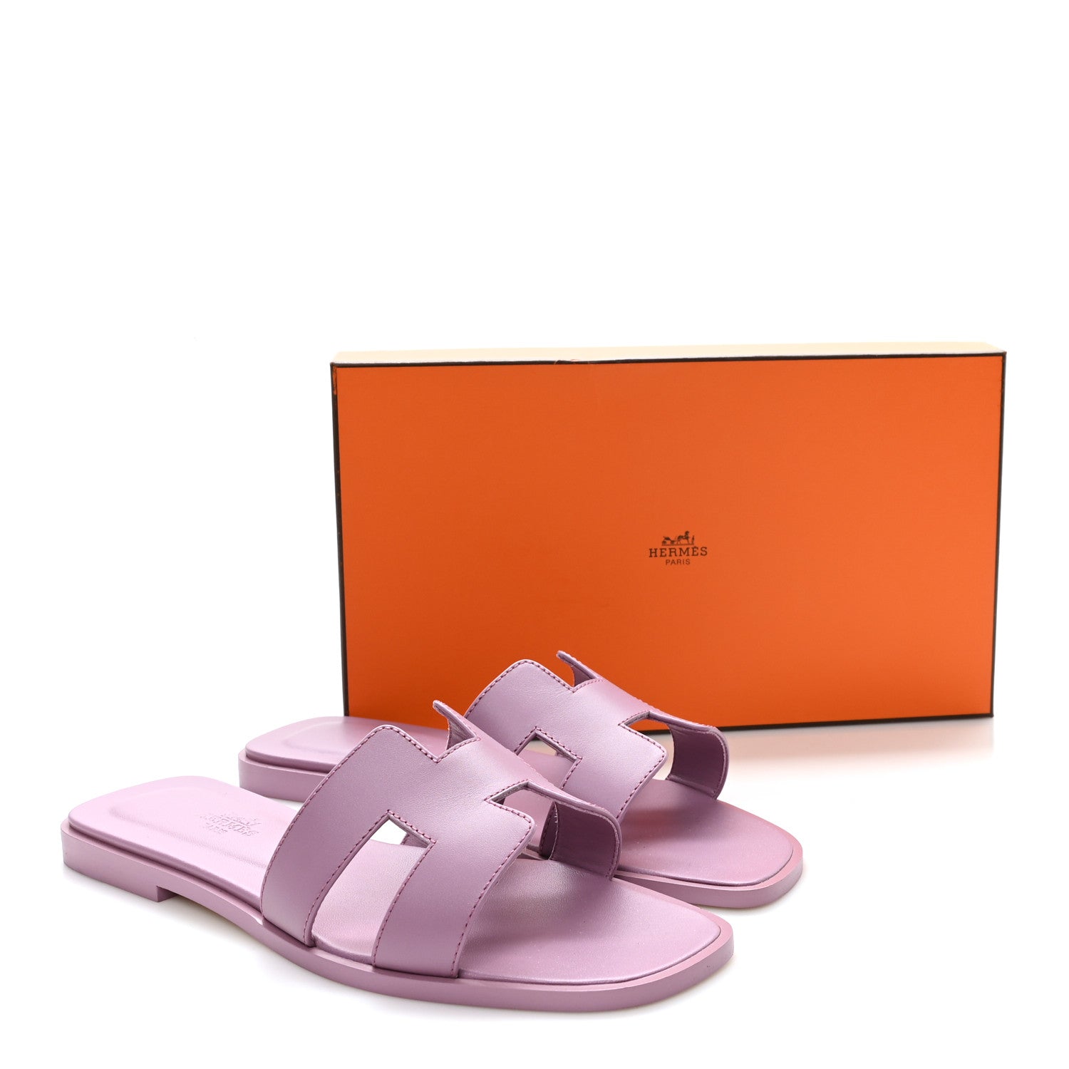 Hermes Calfskin Oran Sandals 37.5 Bruyère 10 of 10