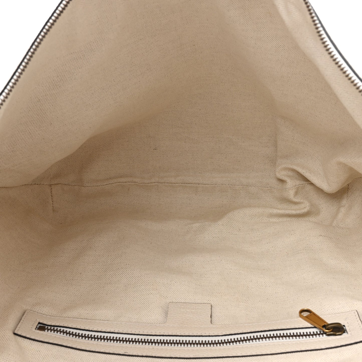 Grained Calfskin Logo Half Moon Hobo White