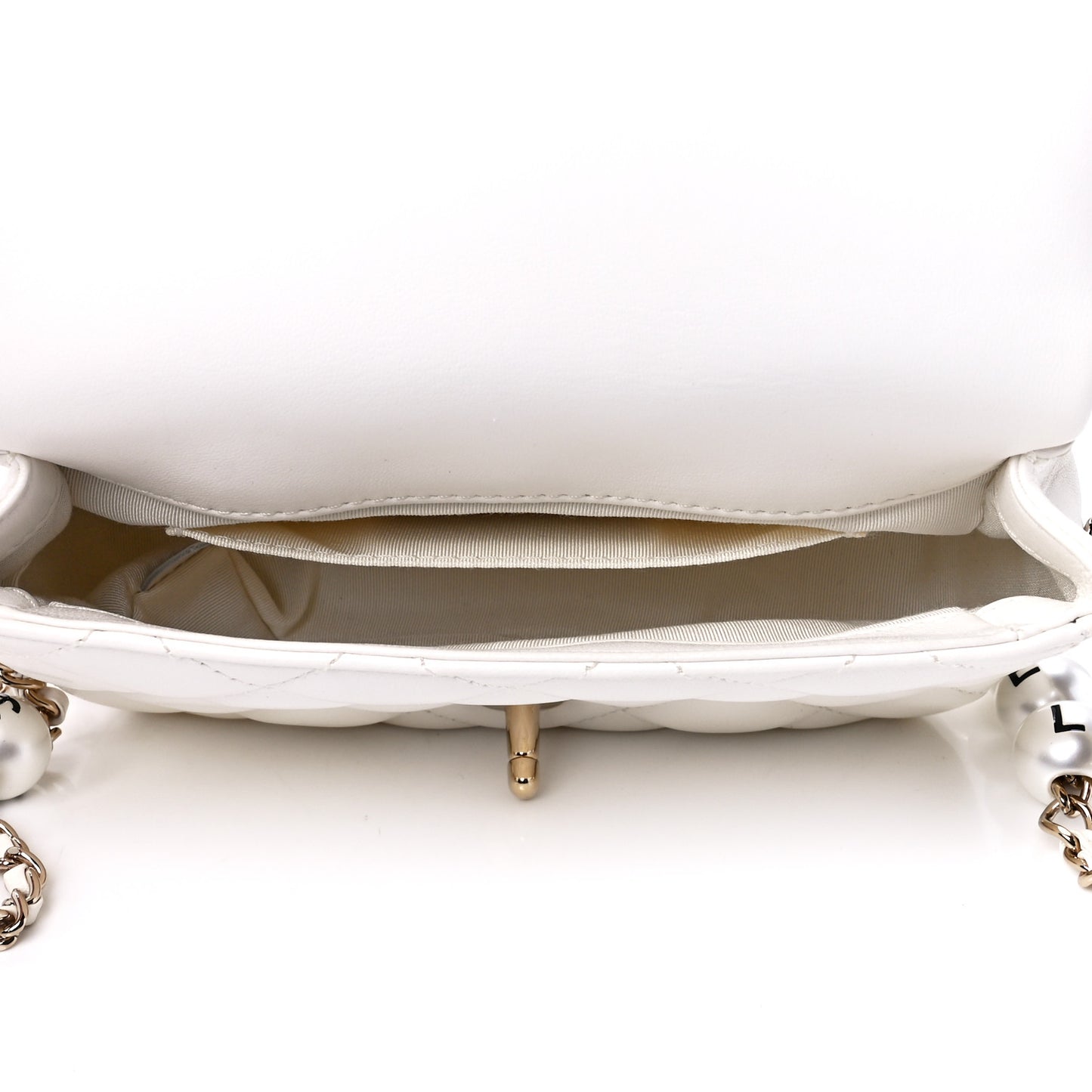 Lambskin Quilted Mini My Precious Flap White