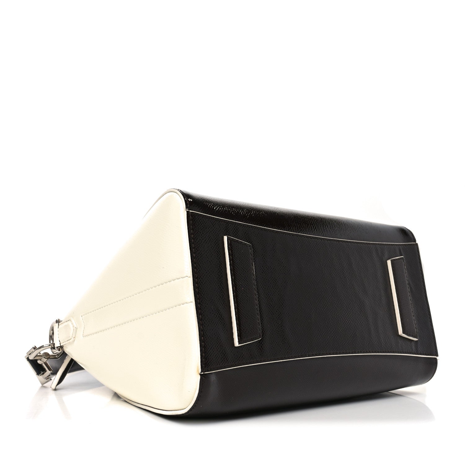 Givenchy Textured Patent Calfskin Small Tri-Color Antigona Black White Brown 4 of 10