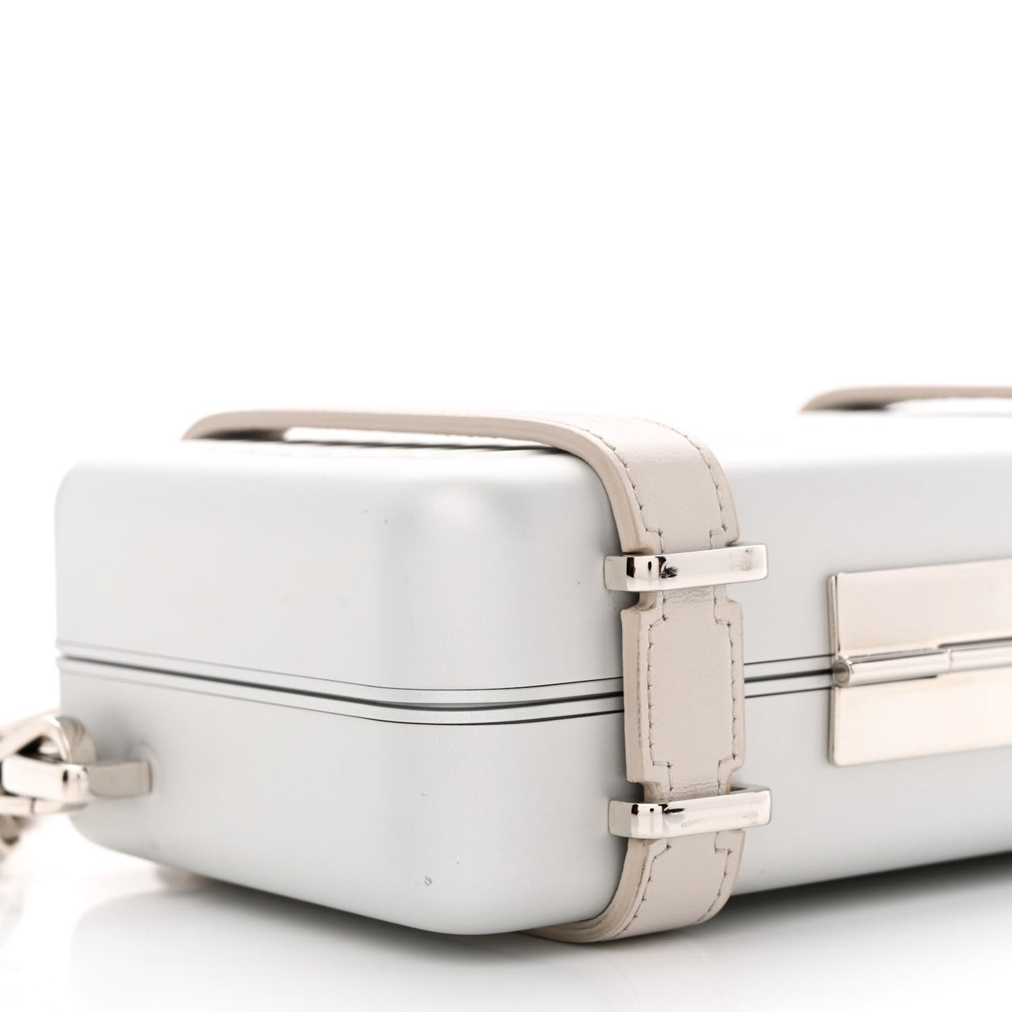 X RIMOWA Aluminum Personal Clutch On Strap Silver