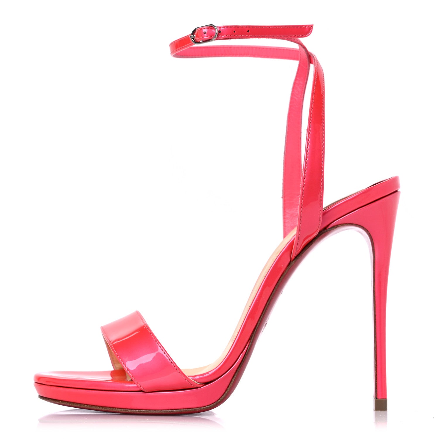 Christian Louboutin Patent Loubi Queen 120 Strap Sandals 35 Pink 1 of 12