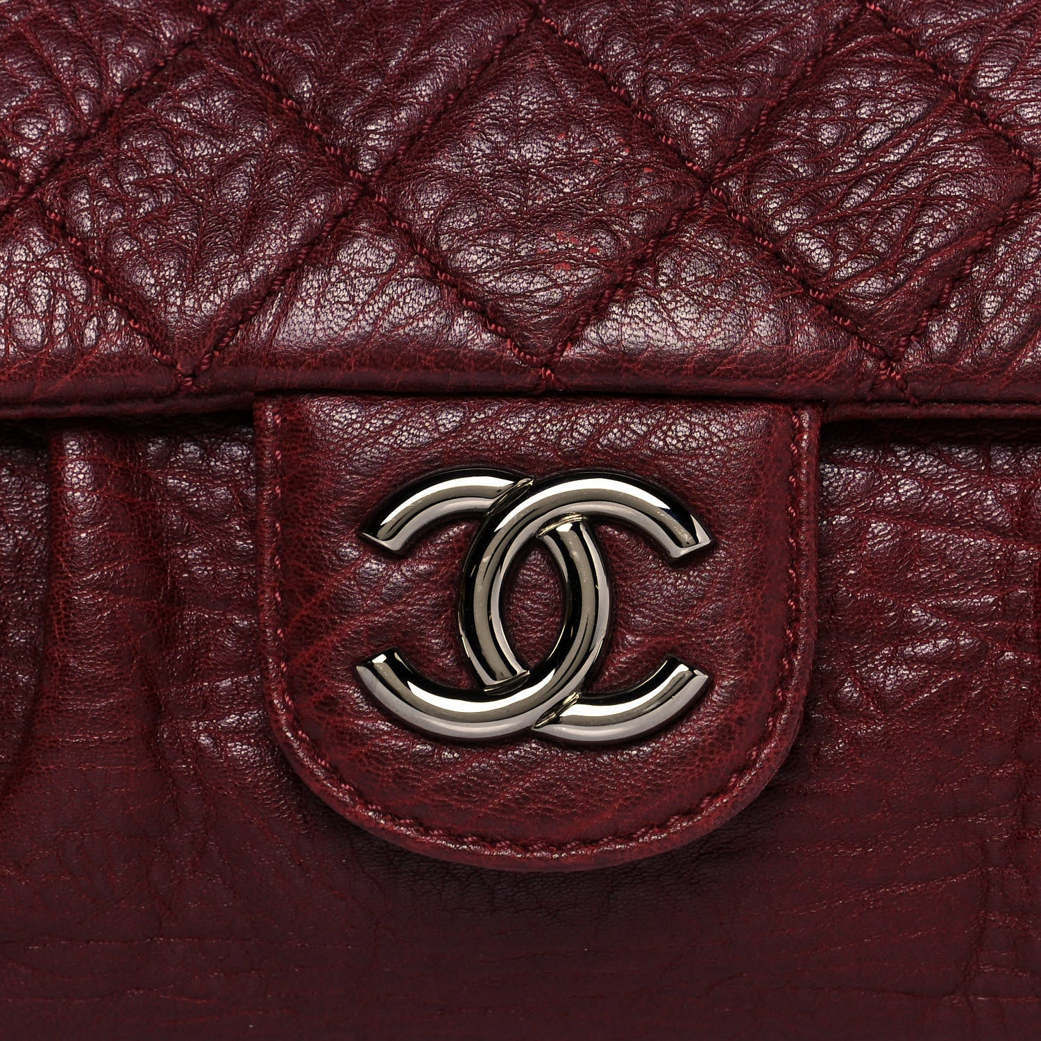 Chanel Distressed Lambskin Lady Braid Flap Burgundy 7 of 11