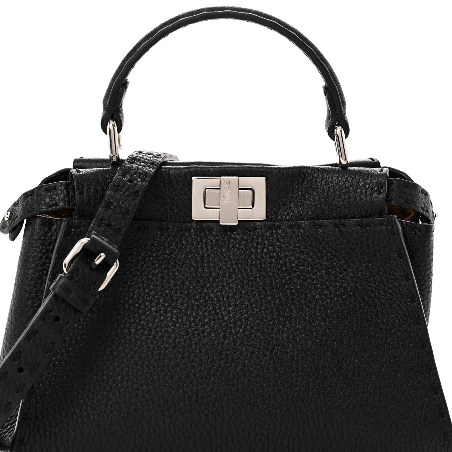 Cuoio Romano Selleria Bi-Color Mini Peekaboo Iconic Satchel Black Mou