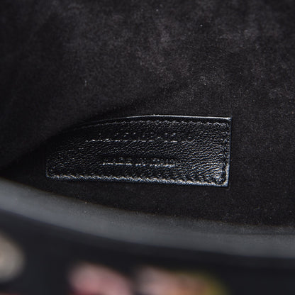 Saint Laurent Woven Wool Embroidered Baby Emmanuelle Bucket Bag Black 7 of 9