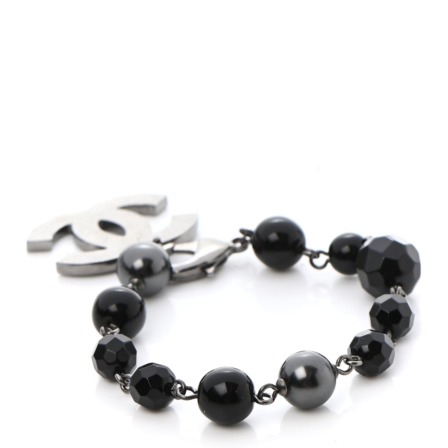 Beaded CC Bracelet Black