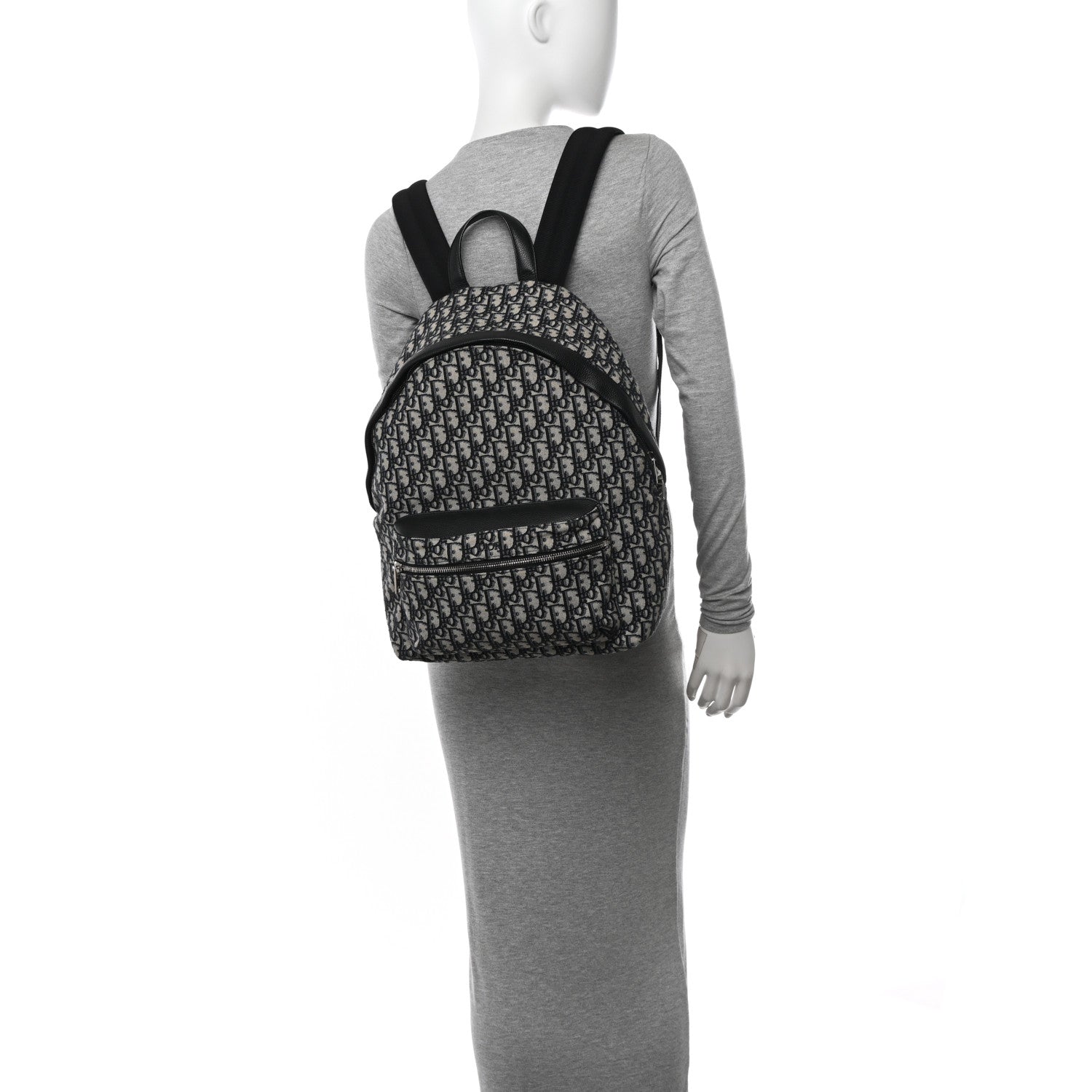 Christian Dior Oblique Calfskin Rider Backpack Beige Black 2 of 10