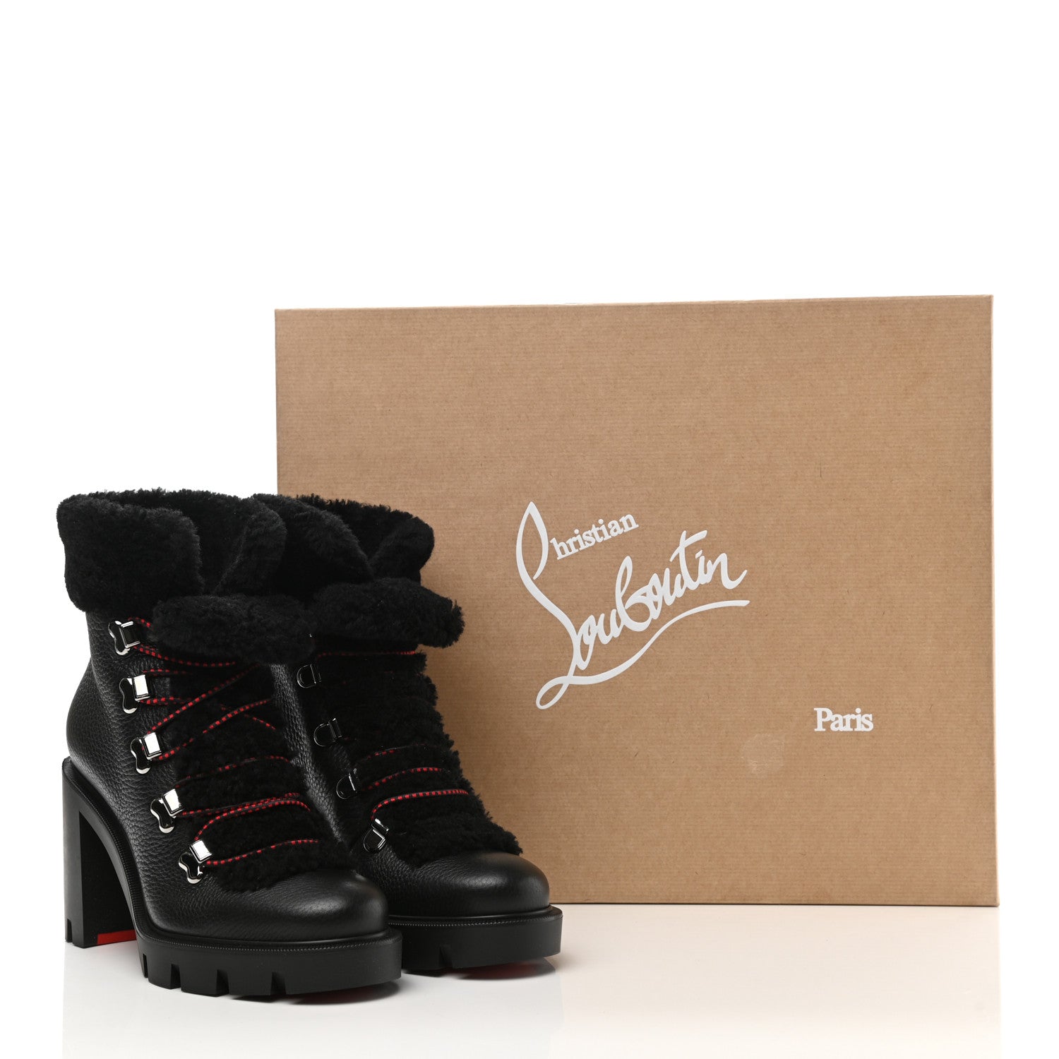Christian Louboutin Calfskin Shearling Edelvizir 70 Desert Boots 37 Black 8 of 8