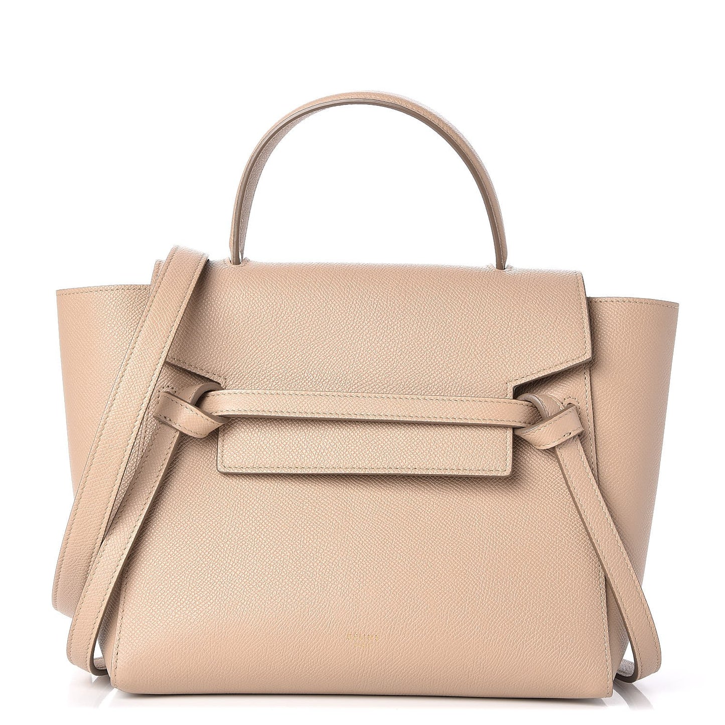Grained Calfskin Micro Belt Bag Light Taupe