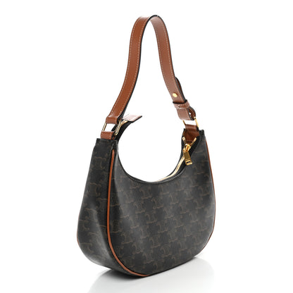 Celine Triomphe Canvas Calfskin Ava Shoulder Bag Tan 3 of 10