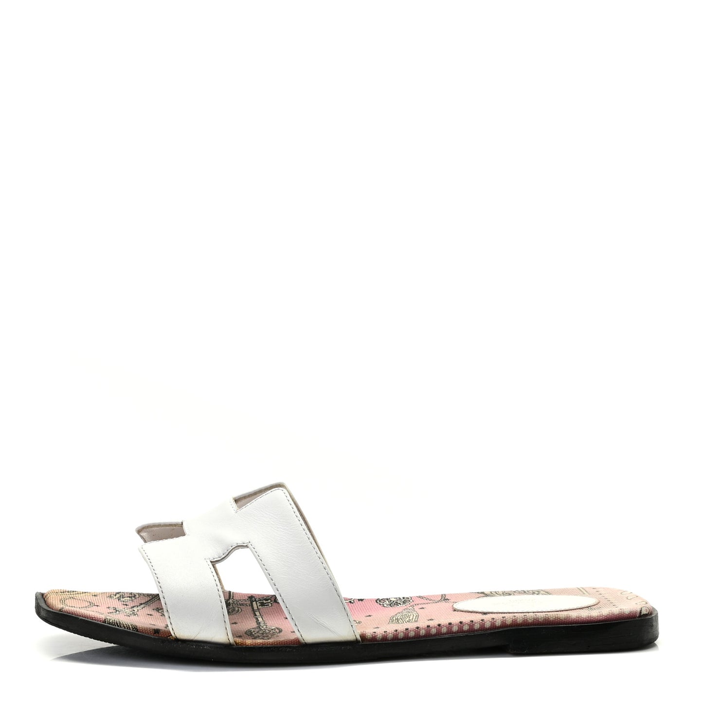 Box Calfskin Bois De Rose Oran Sandals 40 White