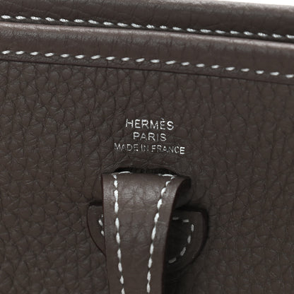 Hermes Taurillon Clemence Amazone Evelyne TPM Etoupe Bleu Indigo 5 of 8