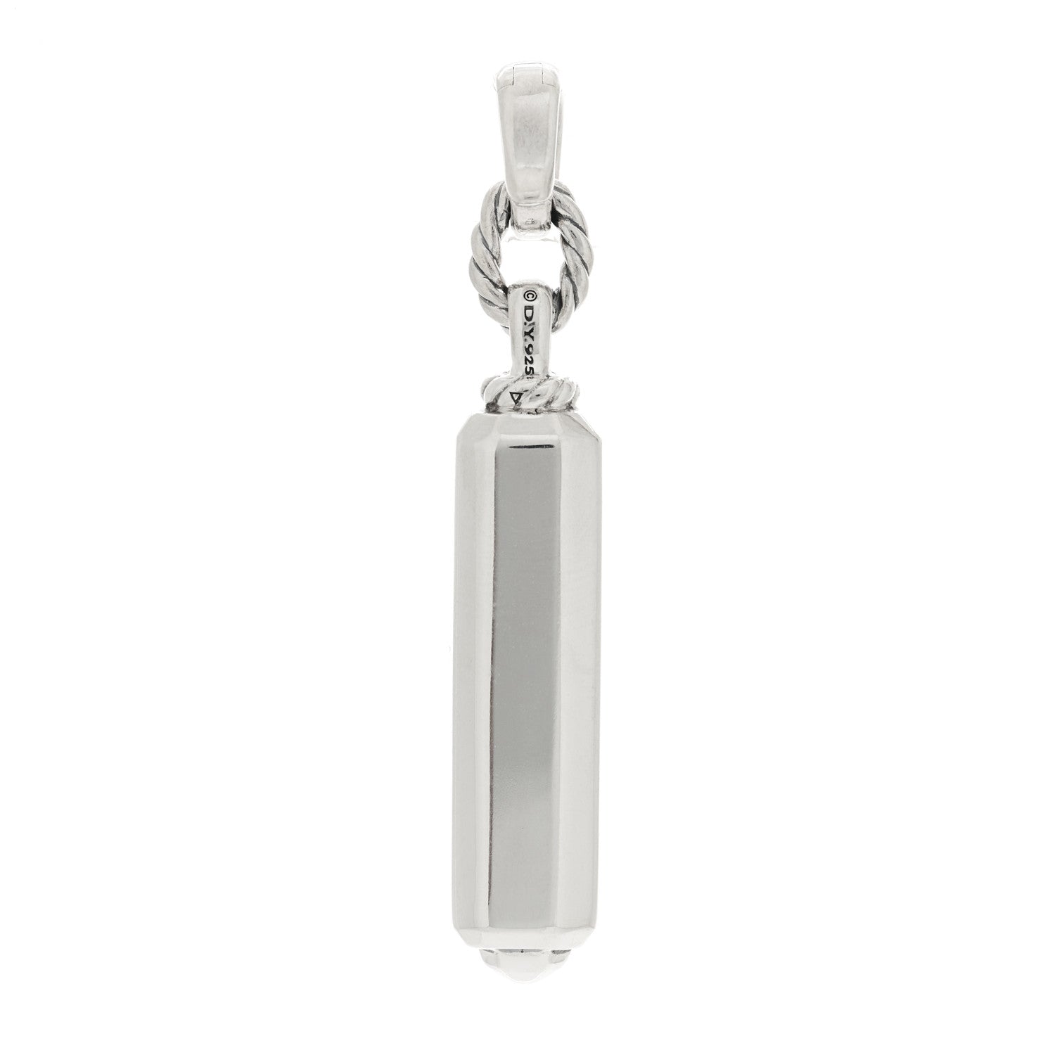 David Yurman Sterling Silver Diamond Lexington Barrel Pendant 4 of 5