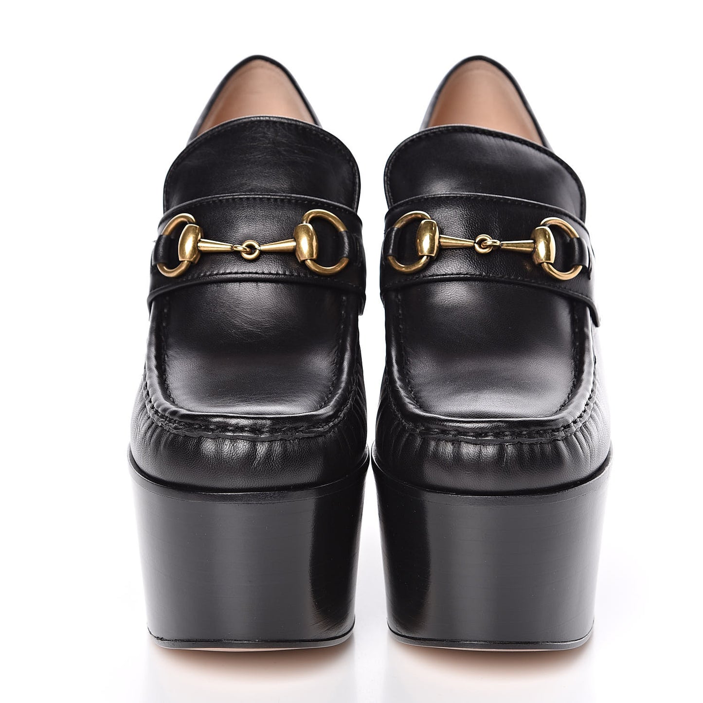 Malaga Kid Pearl Studded Vegas Platform Loafers 37 Black