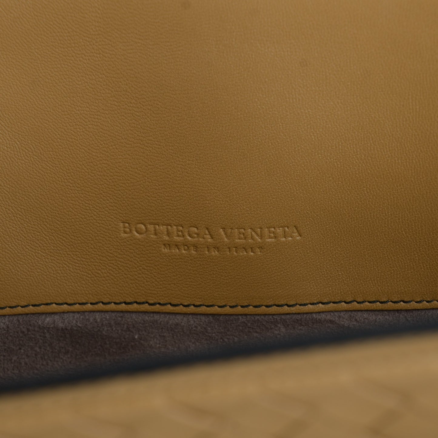 Nappa Intrecciato Large Monaco Bag Camel