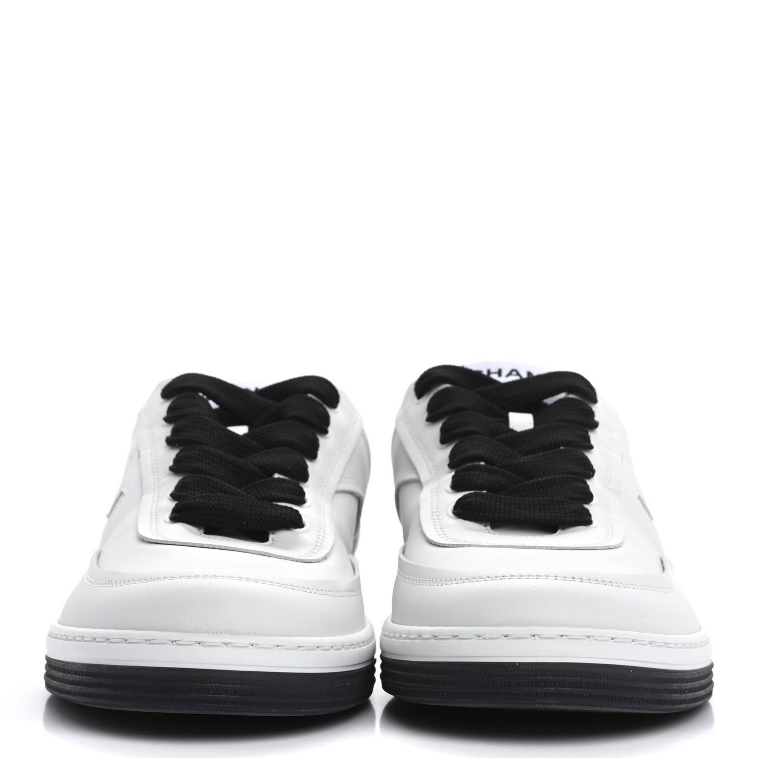 Chanel Calfskin CC Womens Sneakers 39 White Black 3 of 10