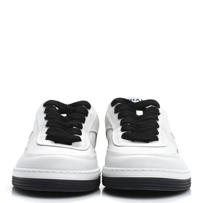 Chanel Calfskin CC Womens Sneakers 39 White Black 3 of 10