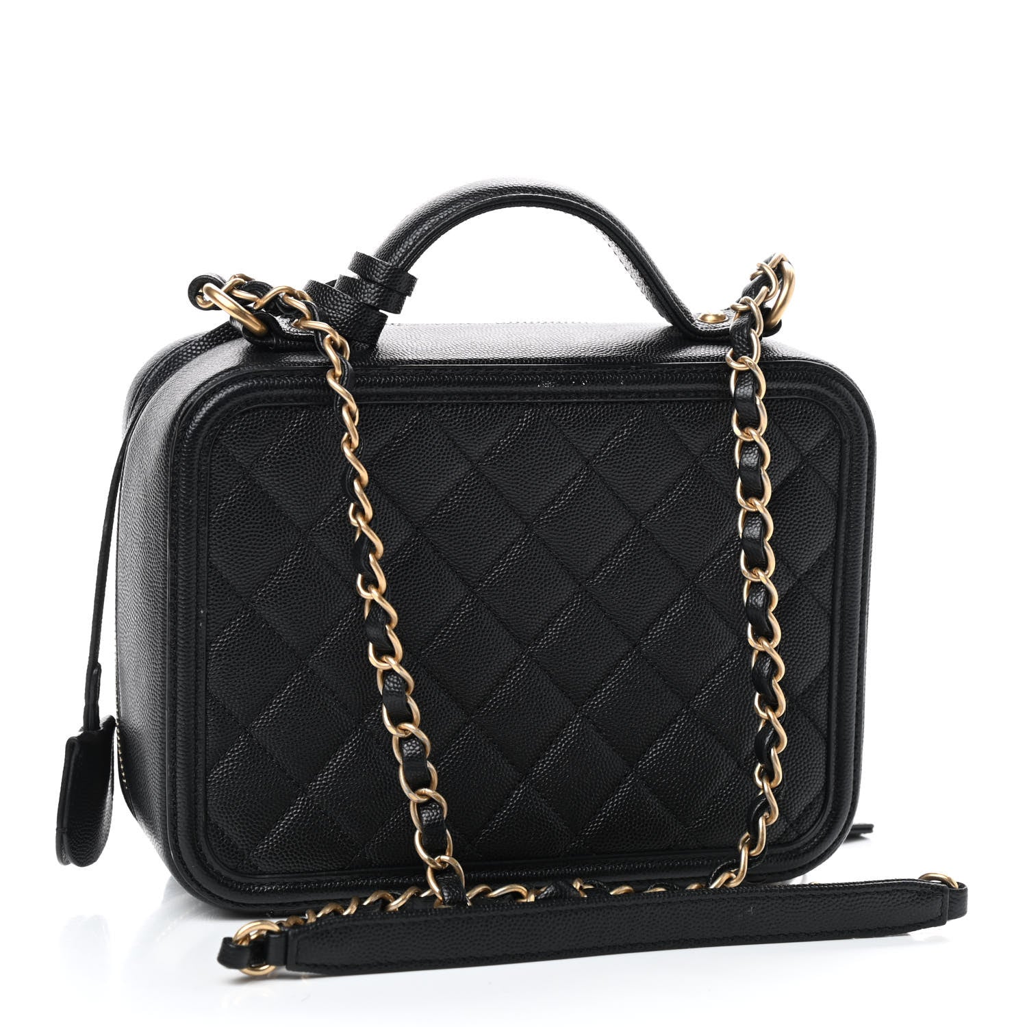 Chanel Caviar Quilted Medium CC Filigree Vanity Case Black 3 of 14