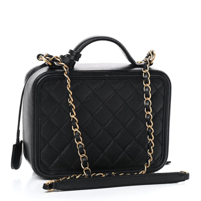 Chanel Caviar Quilted Medium CC Filigree Vanity Case Black 3 of 14