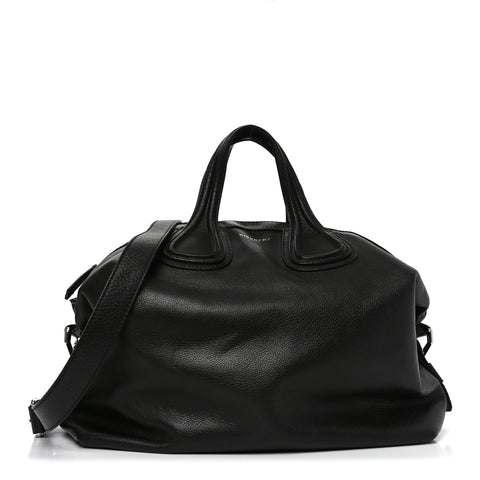 Waxy Grained Calfskin Medium Nightingale  Black