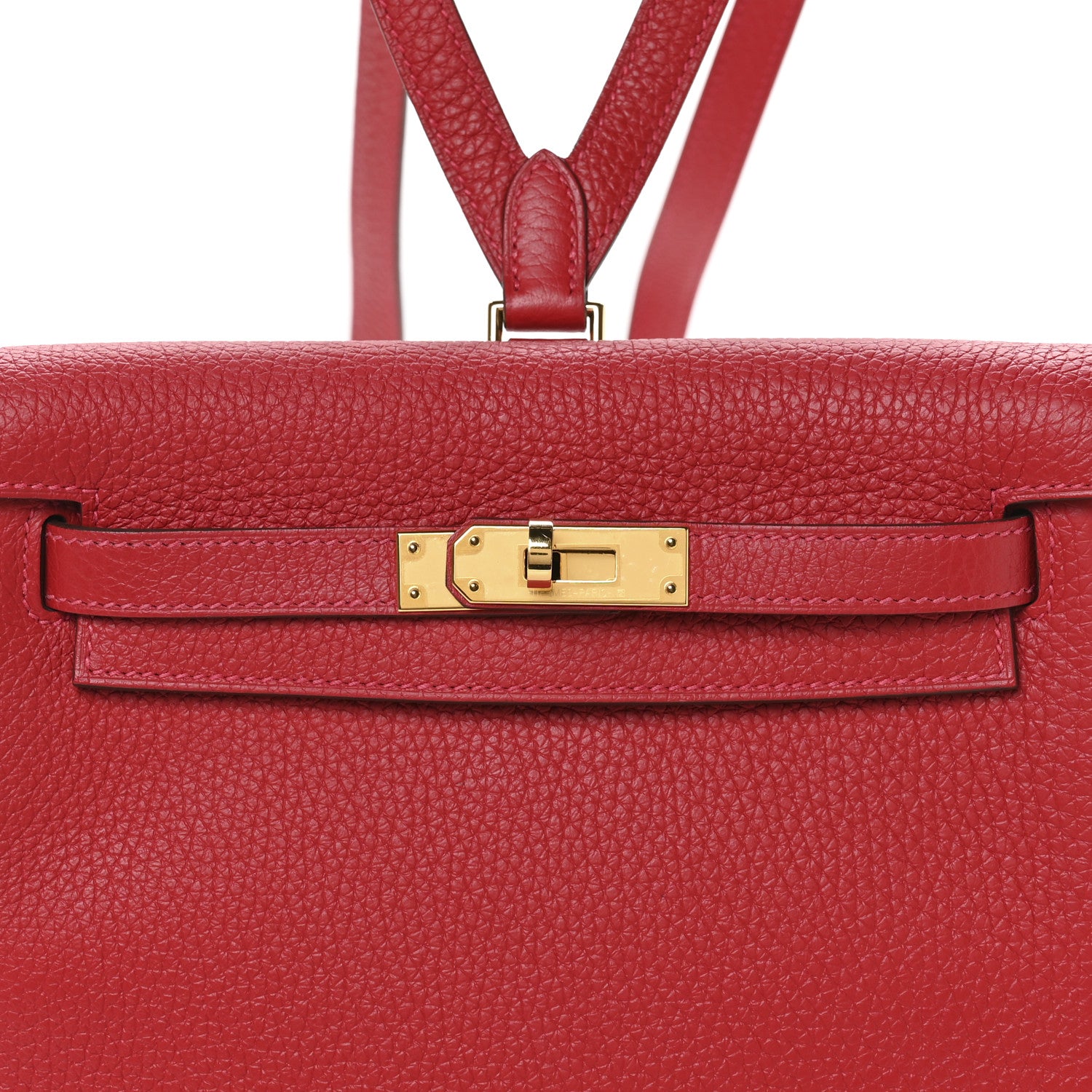 Hermes Taurillon Clemence Kelly Ado Backpack Rouge Casaque 8 of 11