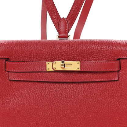 Hermes Taurillon Clemence Kelly Ado Backpack Rouge Casaque 8 of 11