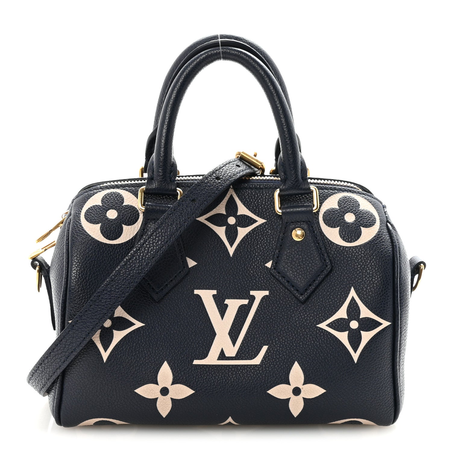 Louis Vuitton Empreinte Monogram Giant Speedy Bandouliere 20 Navy Creme 1 of 9