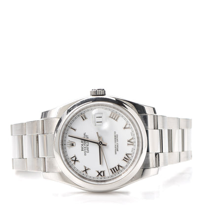 Rolex Stainless Steel 36mm Oyster Perpetual Datejust Watch White Roman 116200 2 of 7