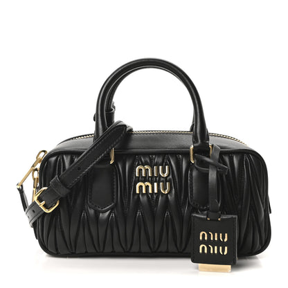 Miu Miu Nappa Matelasse Regular Arcadie Top Handle Bag Black 1 of 9