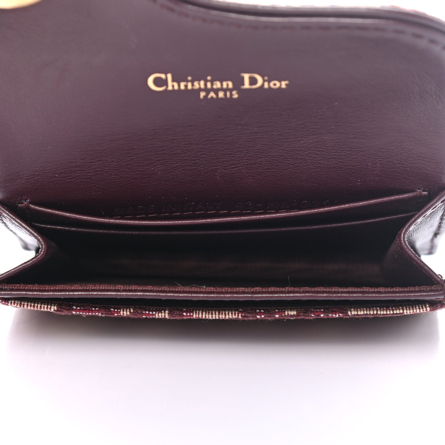 Oblique Saddle Card Holder Bordeaux