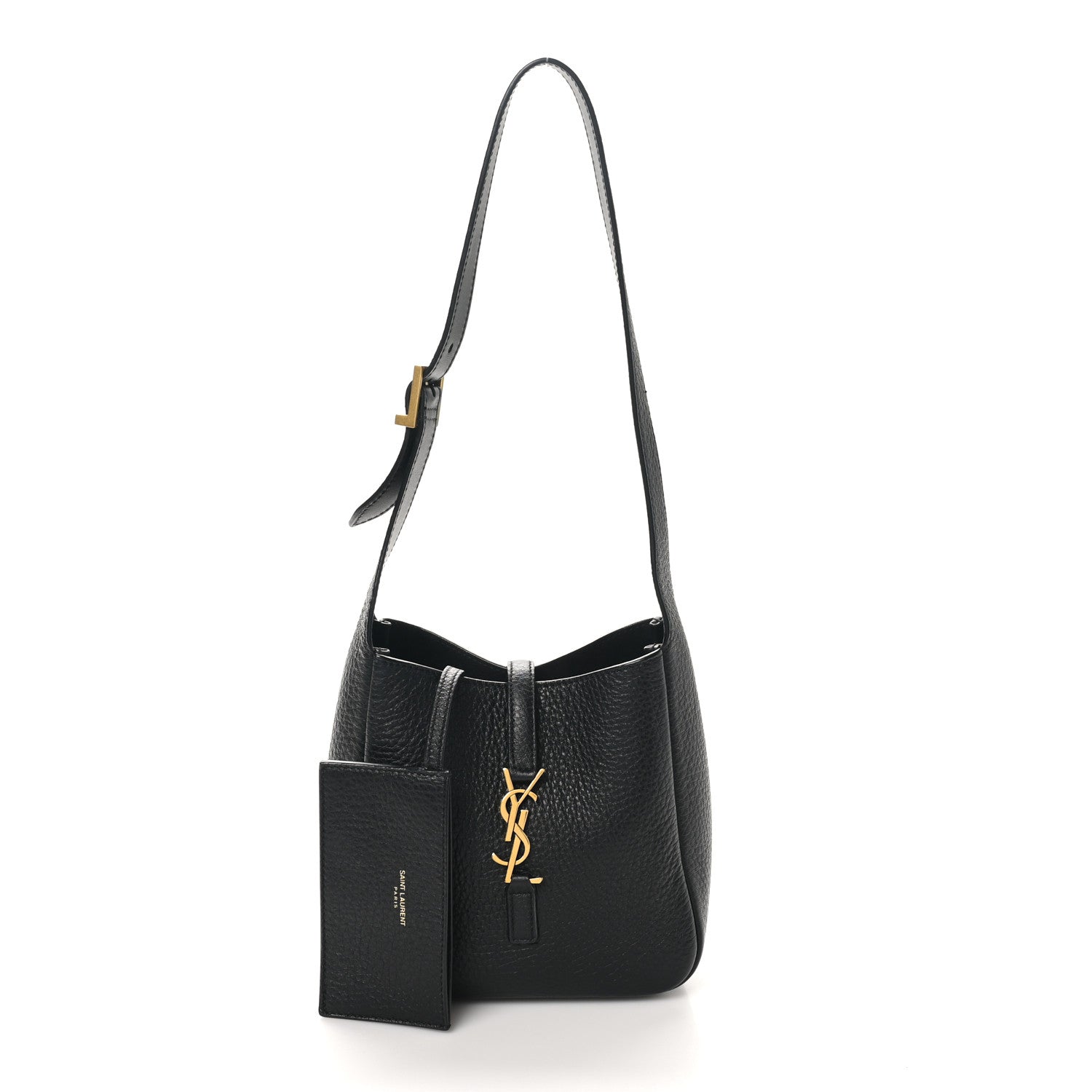 Saint Laurent Grained Calfskin Baby Le 5 A 7 Supple Hobo Black 3 of 11