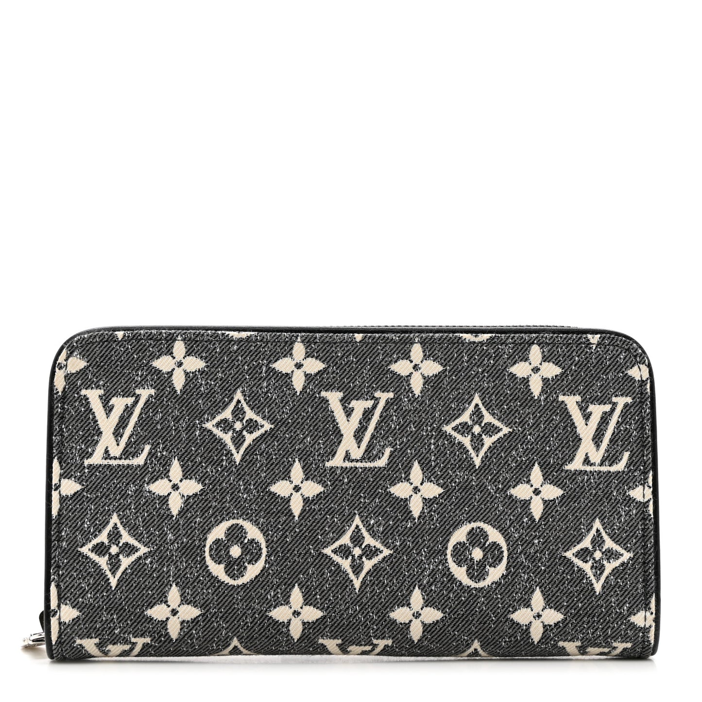 Denim Monogram Jacquard Zippy Wallet Grey
