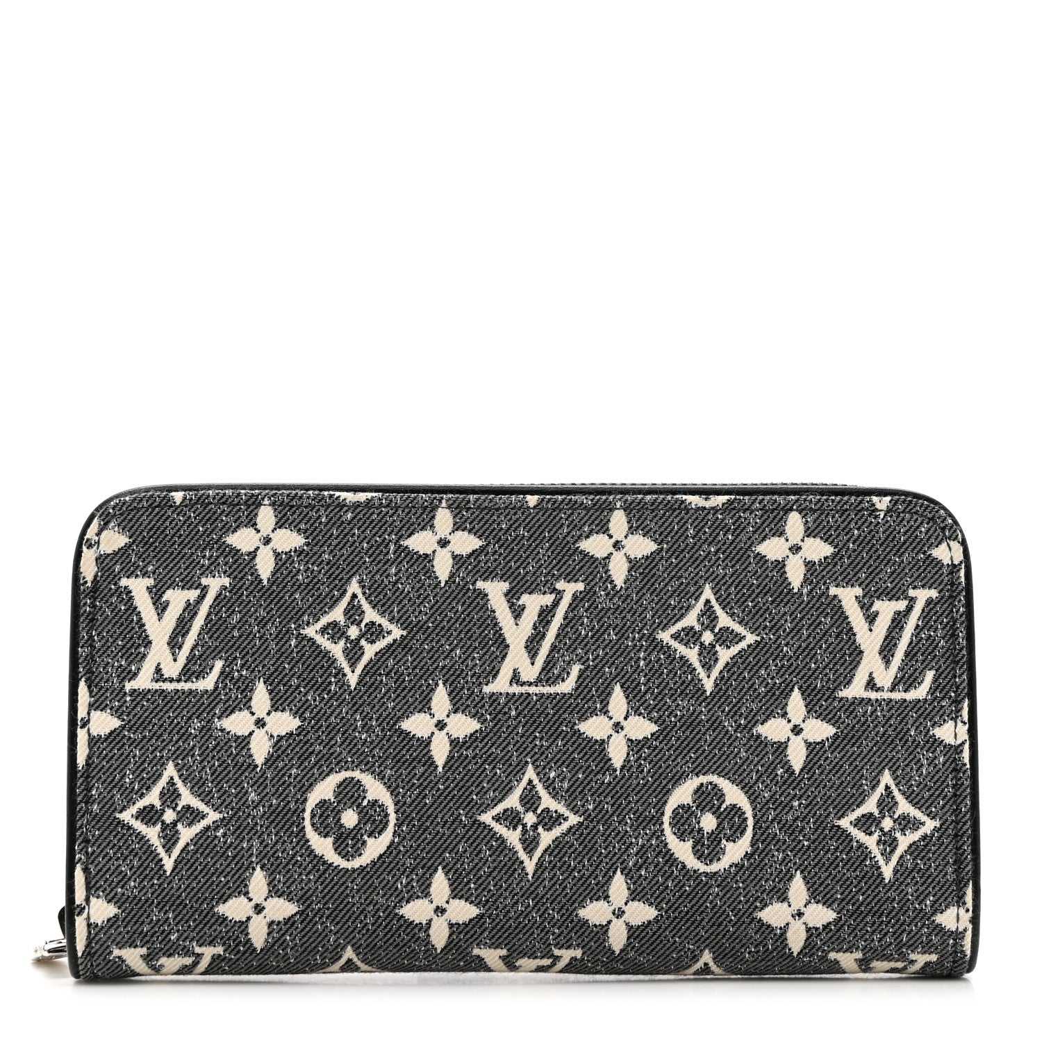 Louis Vuitton Denim Monogram Jacquard Zippy Wallet Grey 1 of 6