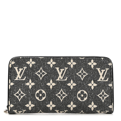 Louis Vuitton Denim Monogram Jacquard Zippy Wallet Grey 1 of 6