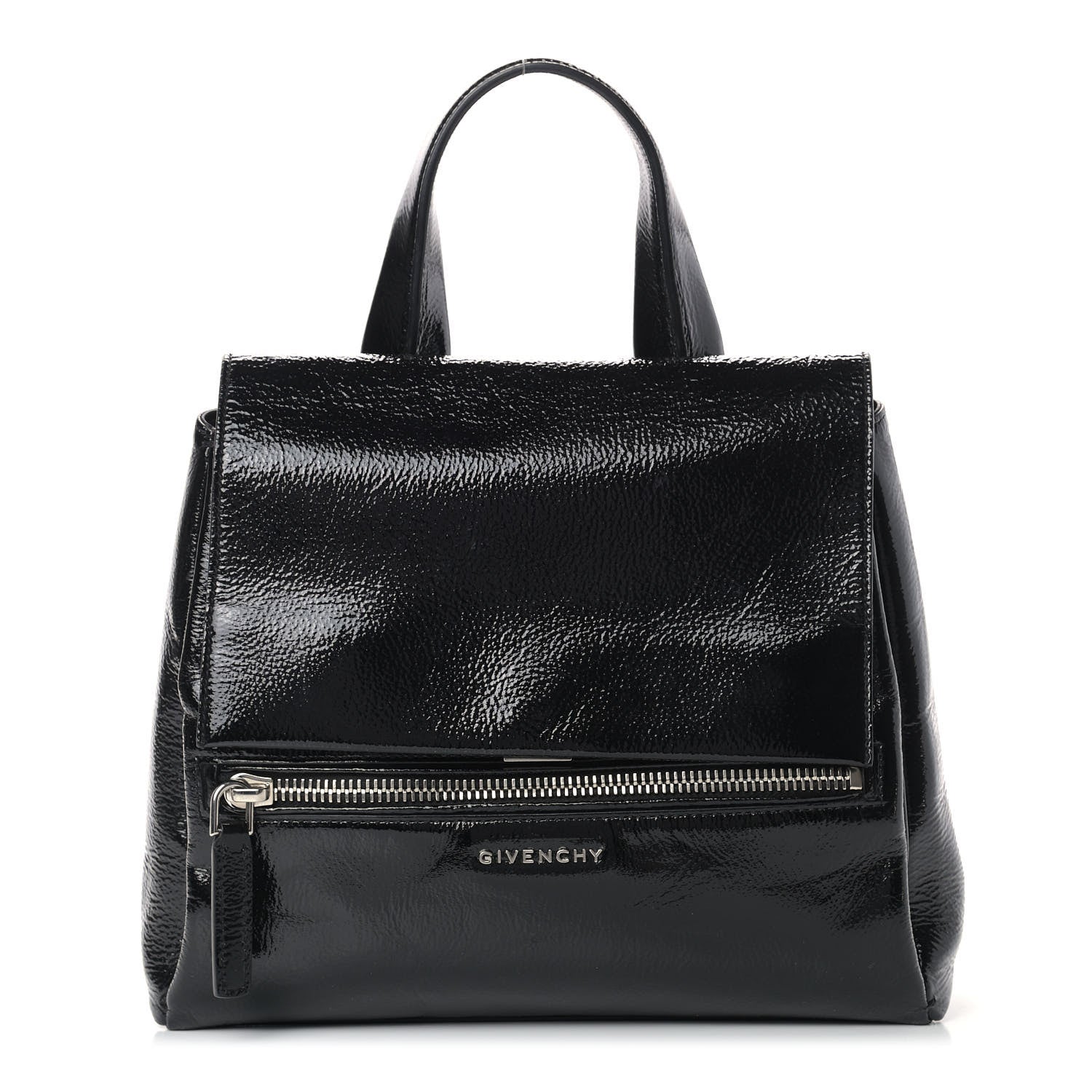 Givenchy Crinkled Patent Small Pandora Pure Flap Bag Black 1 of 10