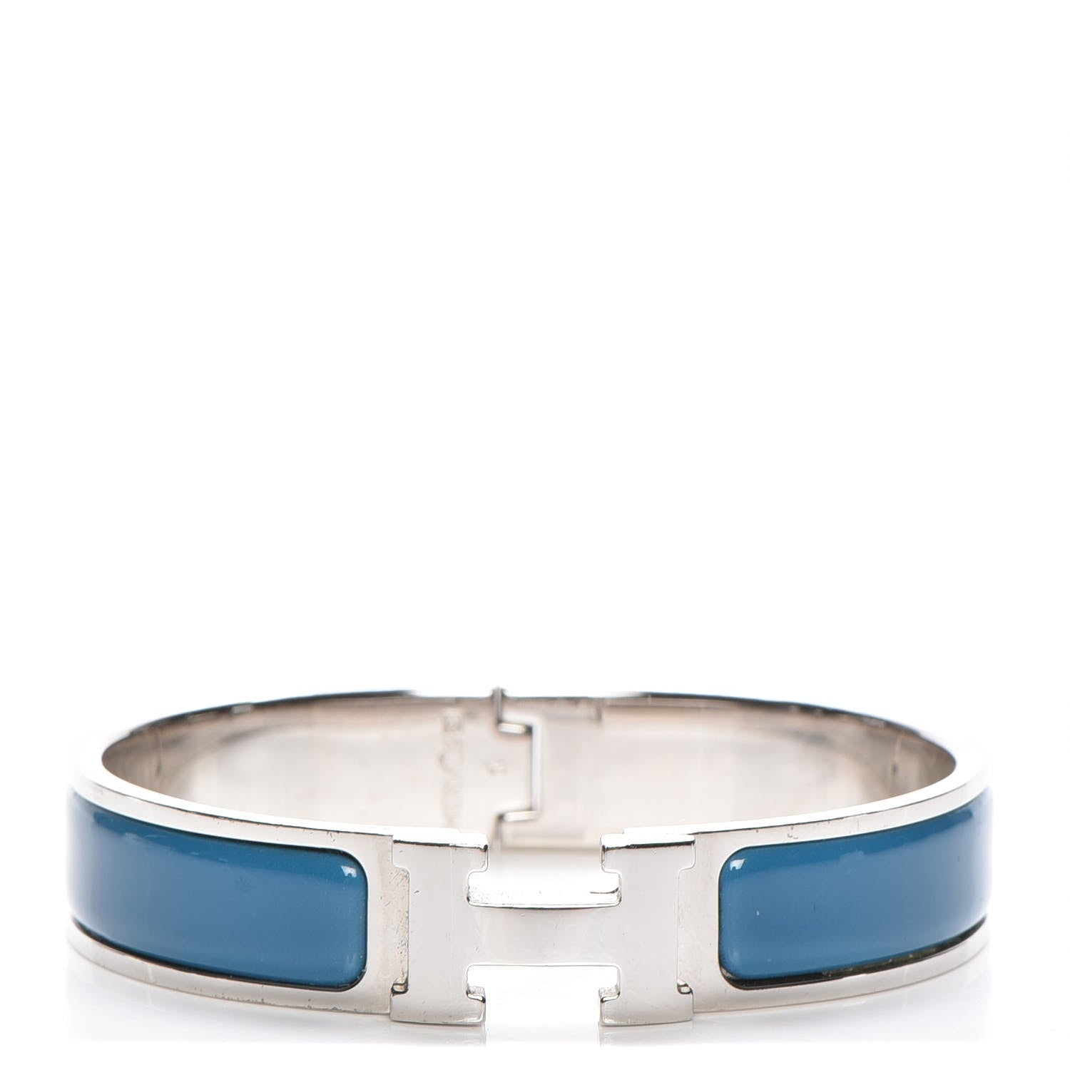 Hermes Narrow Enamel Clic Clac H Bracelet PM Bleu 1 of 5