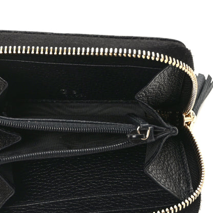Gucci Pebbled Calfskin Soho Compact Disco Zip Around Wallet Black 4 of 9