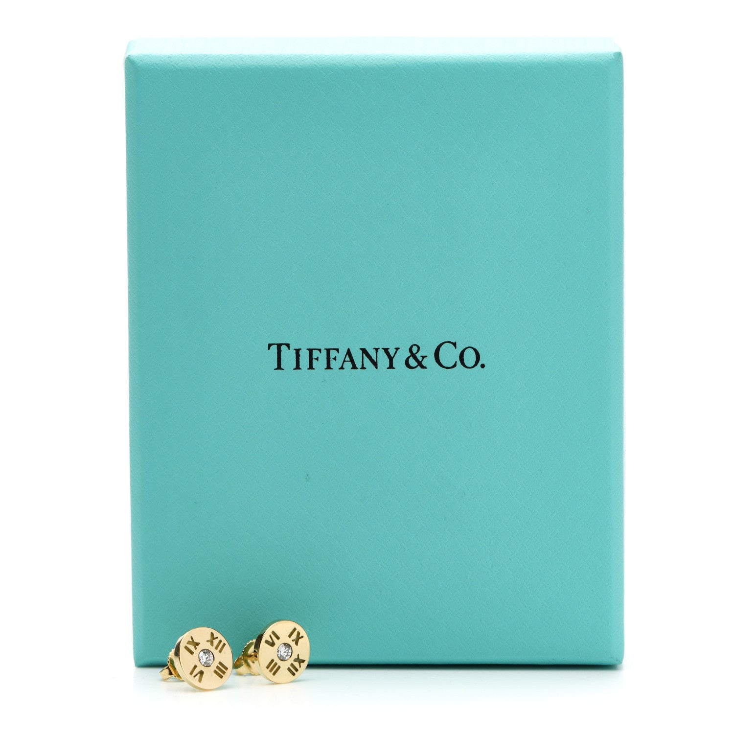 Tiffany 18K Yellow Gold Diamond Mini Atlas Earrings 5 of 5