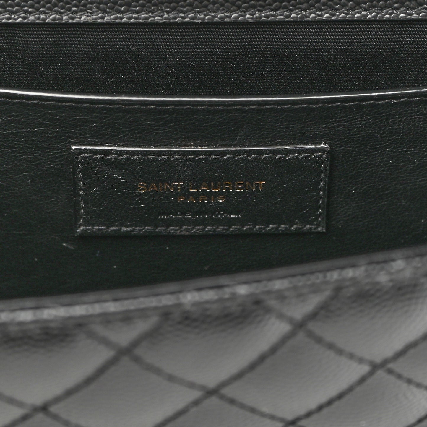 Grain De Poudre Textured Mixed Matelasse Triquilt Medium Monogram Satchel Black