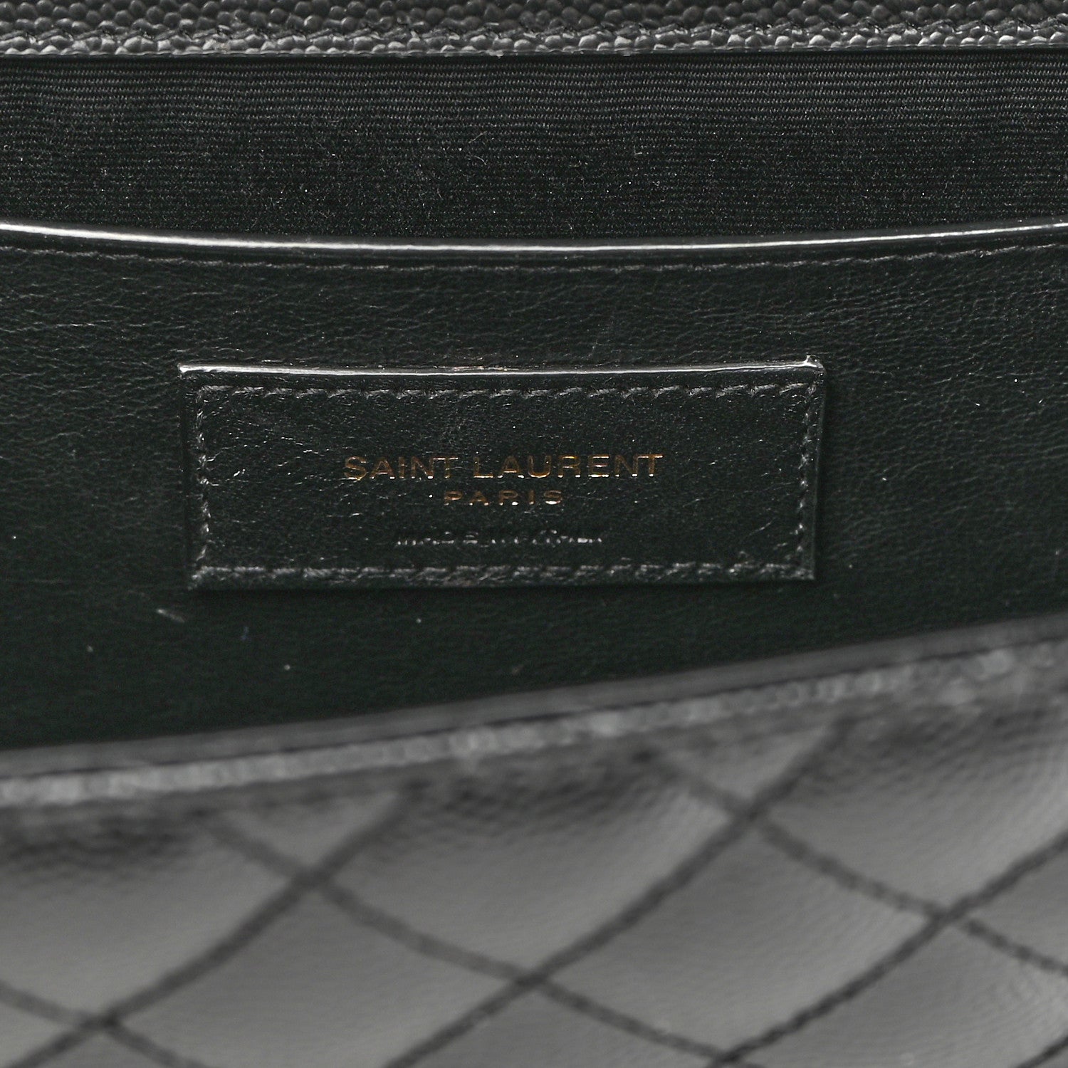 Saint Laurent Grain De Poudre Textured Mixed Matelasse Triquilt Medium Monogram Satchel Black 7 of 9