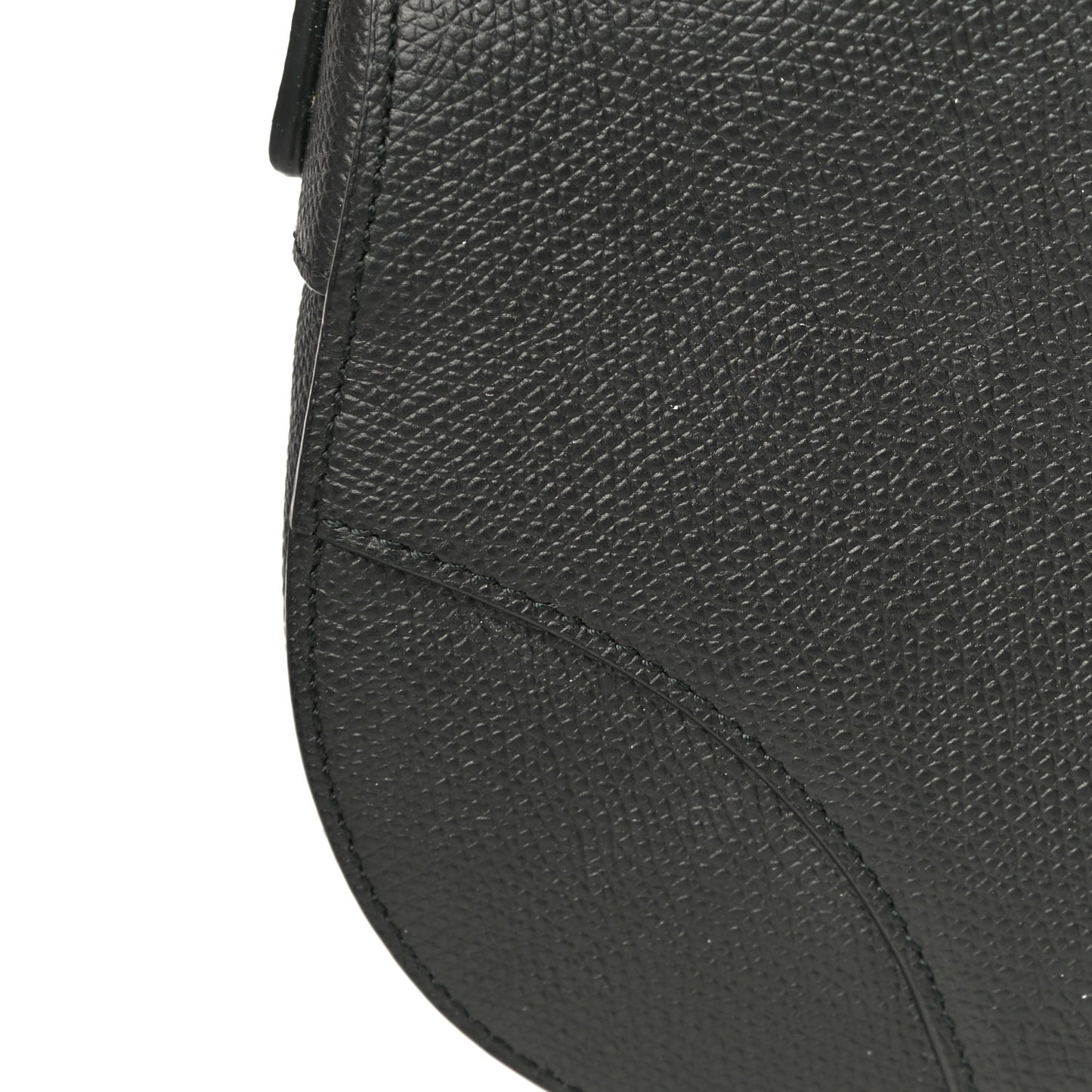 Grained Calfskin Mini Saddle Bag Black