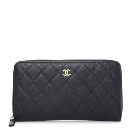 Chanel Caviar Quilted Large Zip Around Organizer Wallet Black 1 of 8
