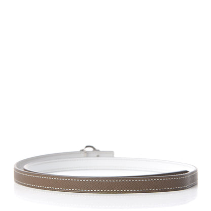 Hermes Epsom 13mm Mini Laquee Reversible Belt 75 Blanc Etoupe 3 of 7