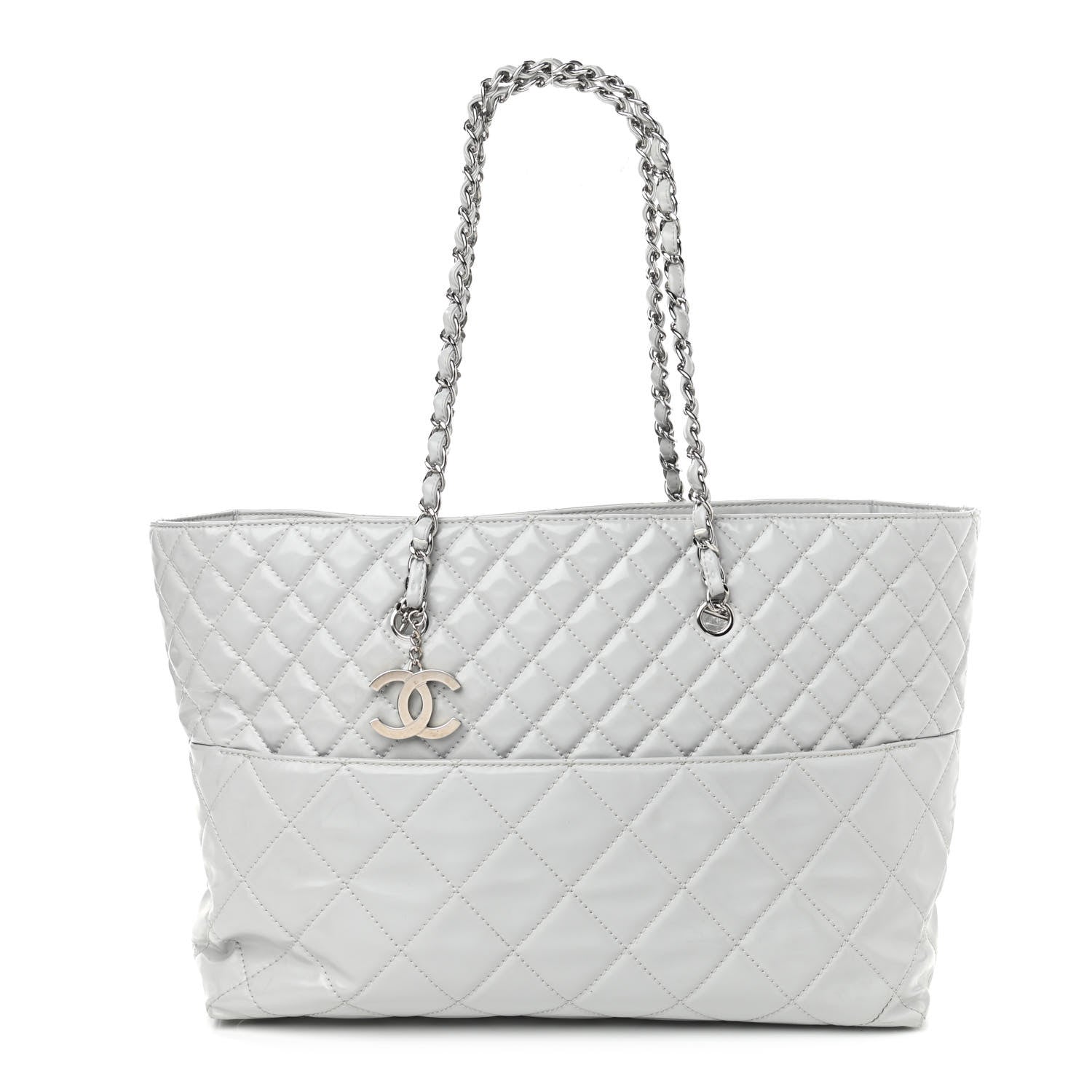Chanel Vinyl Quilted Large In The Business Tote Light Grey 1 of 14